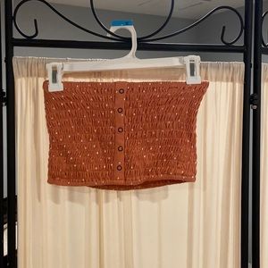 Orange and white tube top!